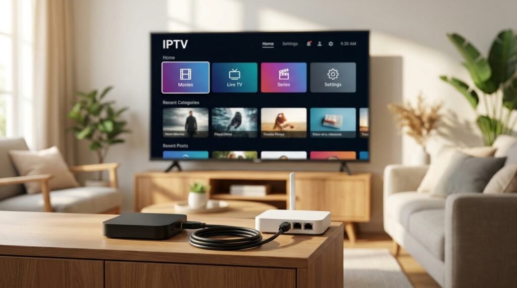 Boîtier TV connecté à une Livebox 4 pour regarder l'IPTV