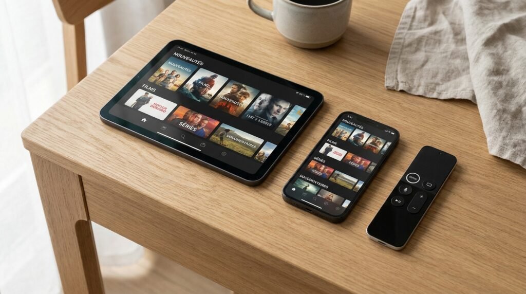 Plusieurs appareils compatibles pour tester IPTV gratuit sur tablette, smartphone et box TV