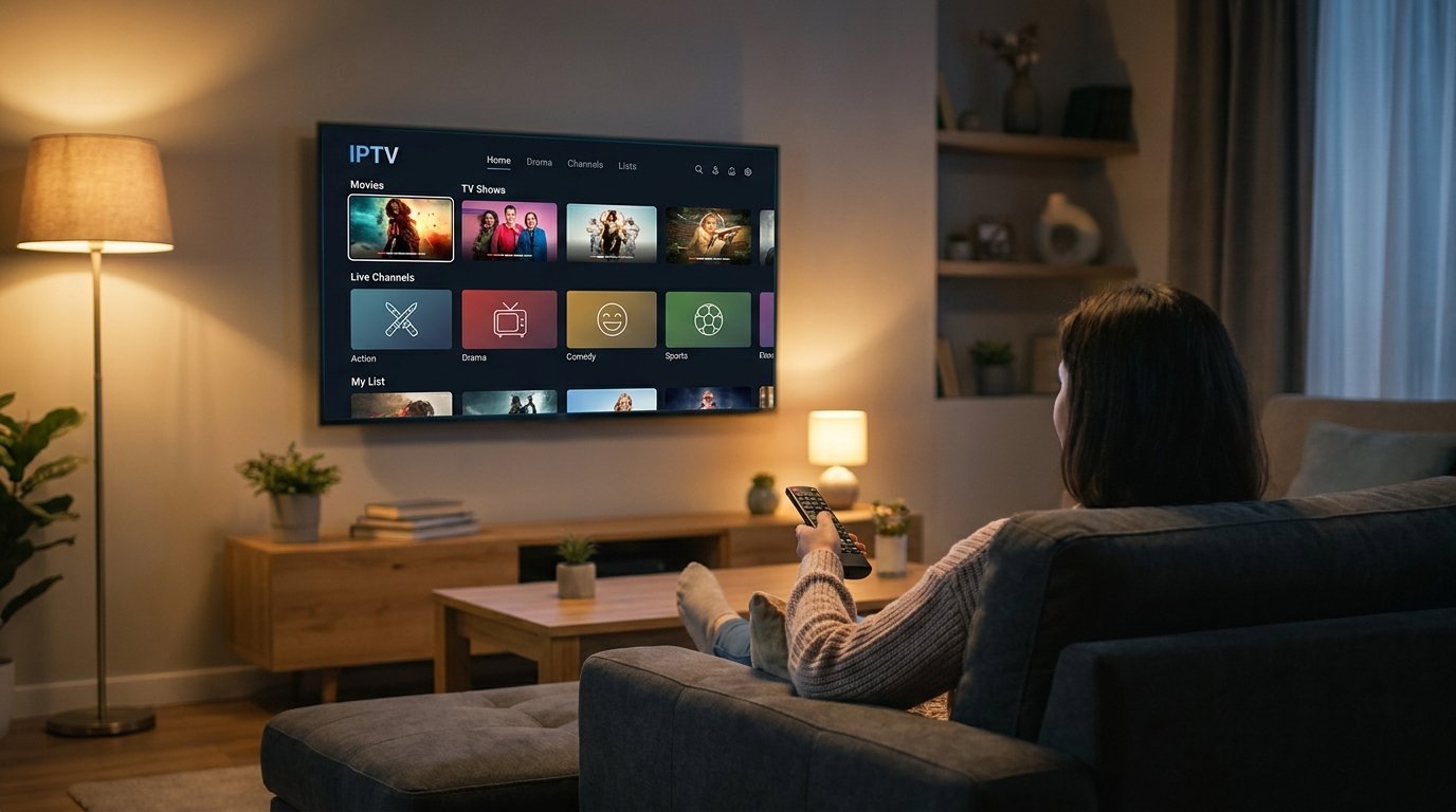 Soirée streaming fluide grâce à un abonnement IPTV stable, sans coupure ni ralentissement