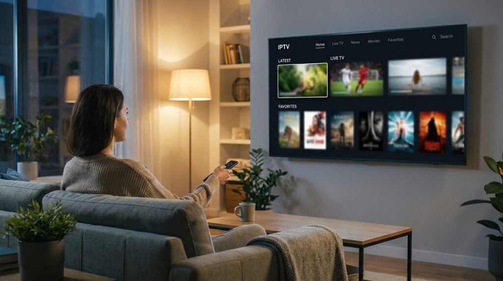 Test de fluidité d'une application IPTV sur un box Android TV avant validation de l'abonnement
