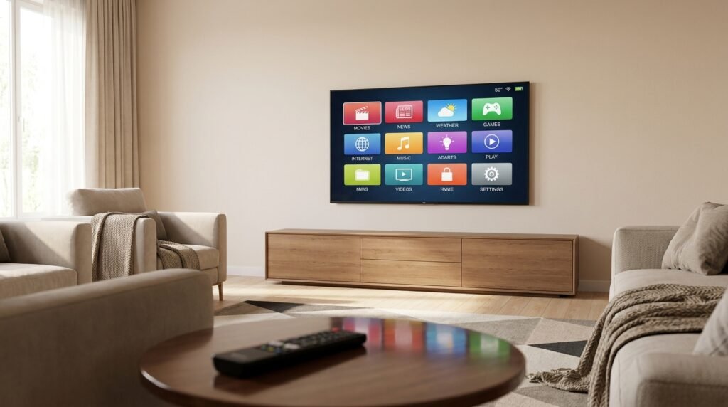 Télé 50 pouces Smart TV avec applications IPTV installées