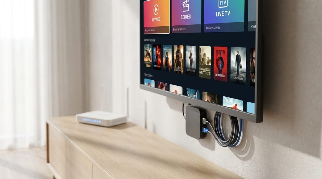 Installation réseau optimisée pour caster IPTV sur TV sans coupure