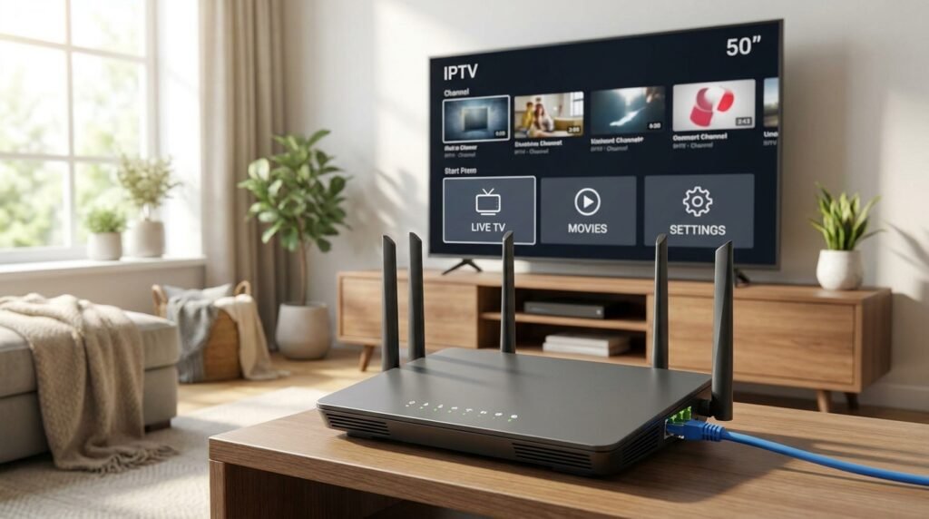 Connexion stable pour une télévision 50 pouces IPTV en 4K